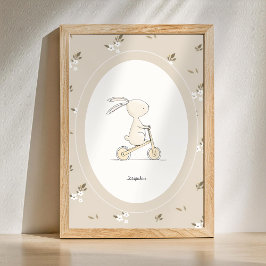 Póster Custom Cute Bunny Nursery Decor - Baby Name