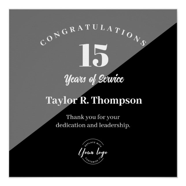 Póster Custom Employee years of service recognition logo (Anverso)