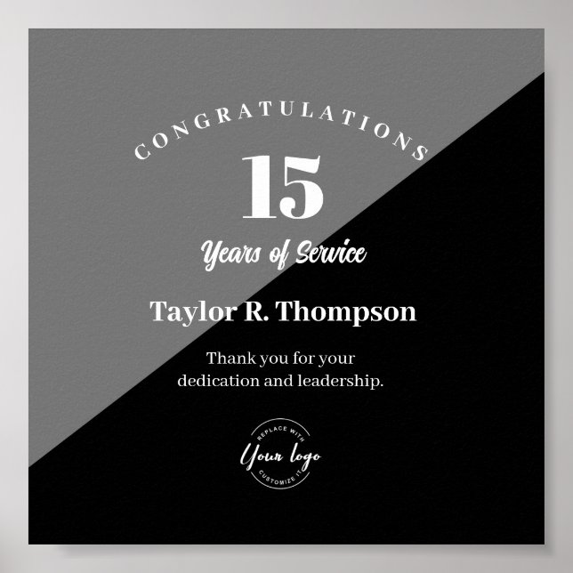 Póster Custom Employee years of service recognition logo (Frente)