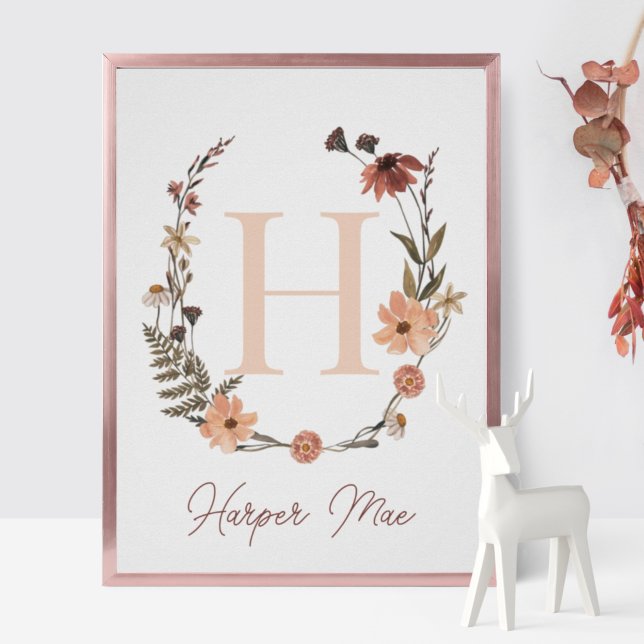 Póster Custom Floral Initial Print | Wildflower Monogram  (Subido por el creador)