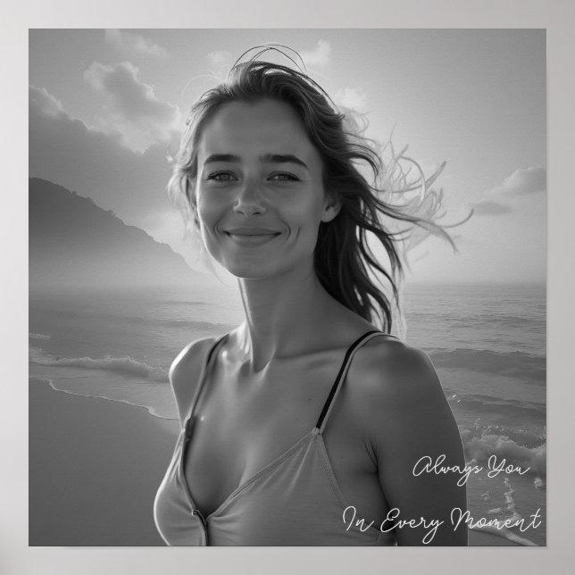 Póster Custom Her Portrait – Simple Photo Gift for Her (Frente)