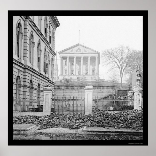 Póster Custom House & Capitol in Richmond, VA 1865 (Frente)