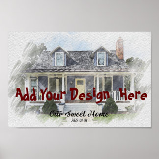 Póster Custom House Drawing Portrait from