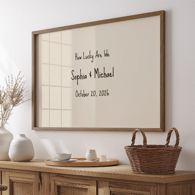 Póster Custom “How Lucky We Are” Wedding Sign Wall Art  (Subido por el creador)