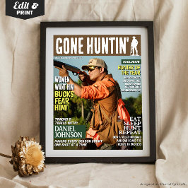 Póster Custom Hunting Magazine Cover, Funny Hunting Gifts