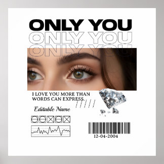 Póster Custom Image, name & Text | Personalized