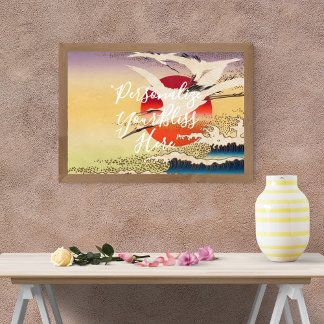 Póster CUSTOM Japanese Great Wave & Crane Art Print 