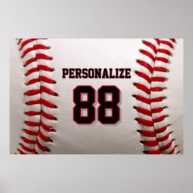 Póster Custom Jersey Number & Name Baseball Player Design (Frente)