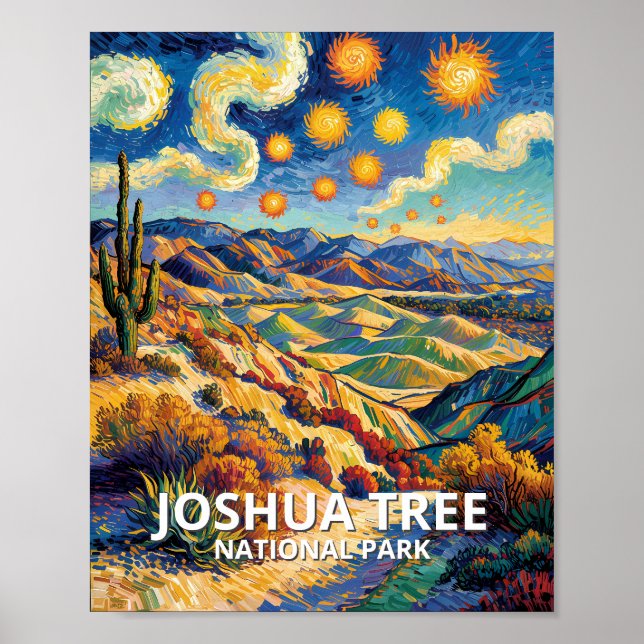 Póster Custom Joshua Tree Keys View Van Gogh Landscape (Frente)