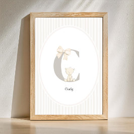 Póster Custom Letter C Nursery Wall Art - Baby Name Print