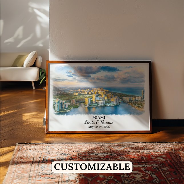 Póster Custom Miami Wall Art, Florida Poster (Subido por el creador)