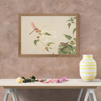 Póster CUSTOM Minimalist Dragonfly & Caterpillar Print