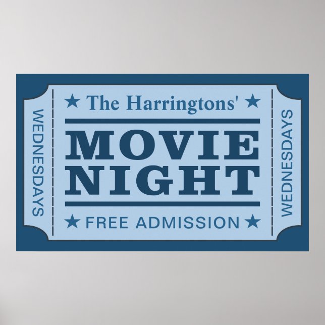 Póster Custom name & day “Movie Ticket” poster (Frente)