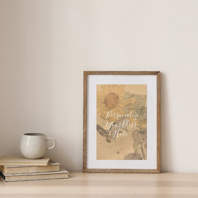 Póster CUSTOM Nostalgic Sunflower & Bird Art Print  (Subido por el creador)