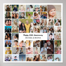 Póster Custom Photo Collage 50 Picture 50th Anniversary