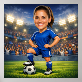 Póster Custom Photo-Face Soccer/Football Star Caricature