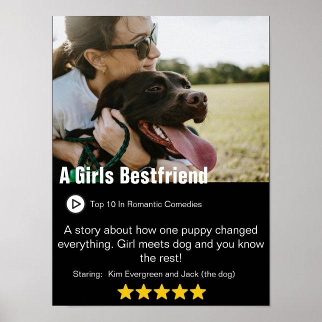 Póster Custom Photo Movie with Your Picture, Title & Cred (Frente)