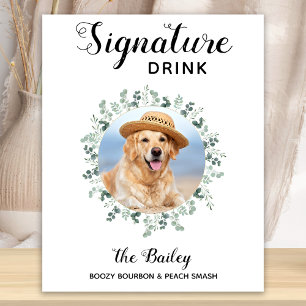 Póster Custom Photo Signature Drinks Pet Wedding