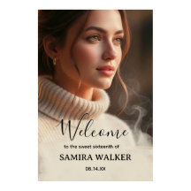 Custom Photo Sweet Sixteen Birthday Welcome Sign