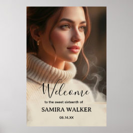 Póster Custom Photo Sweet Sixteen Birthday Welcome Sign