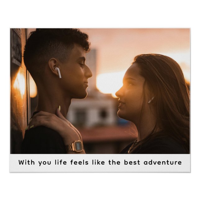 Póster Custom Photo Typewriter Style Personalized Caption (Anverso)