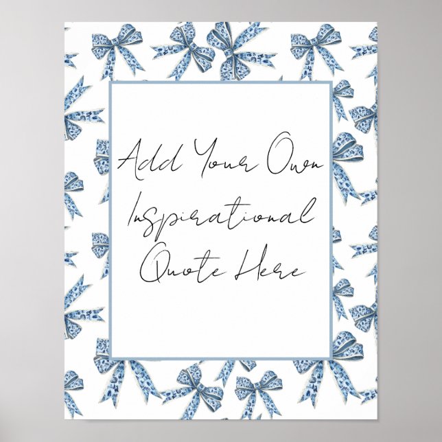Póster Custom Poster with Pretty Blue Bows Design (Frente)