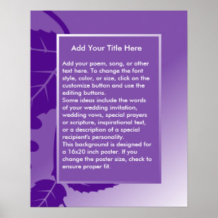 Póster Custom Purple Background for Poster