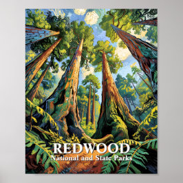 Póster Custom Redwoods National Park California Van Gogh