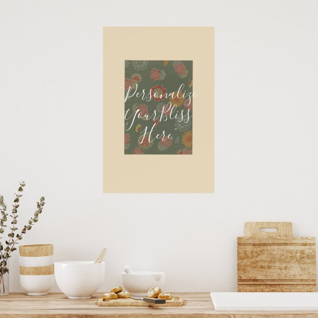 Póster CUSTOM Ryukyu Bingata Kimono Pattern Print  (Cocina)