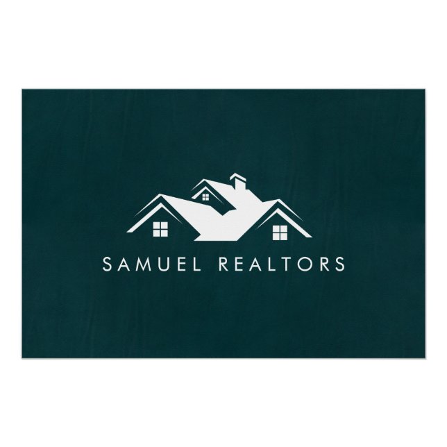 Póster Custom Stylish Modern Real Estate Home Logo  (Anverso)
