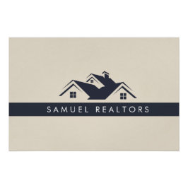 Póster Custom Stylish Modern Real Estate Home Logo