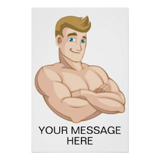 Póster Custom Surfer Dude Beach Boy Shirtless Muscle Man