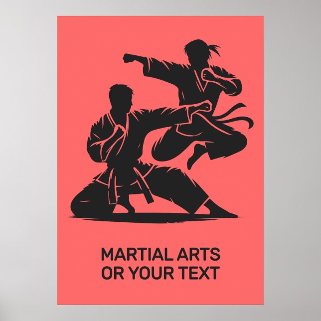 Póster Custom Text & Color Martial Arts (Frente)
