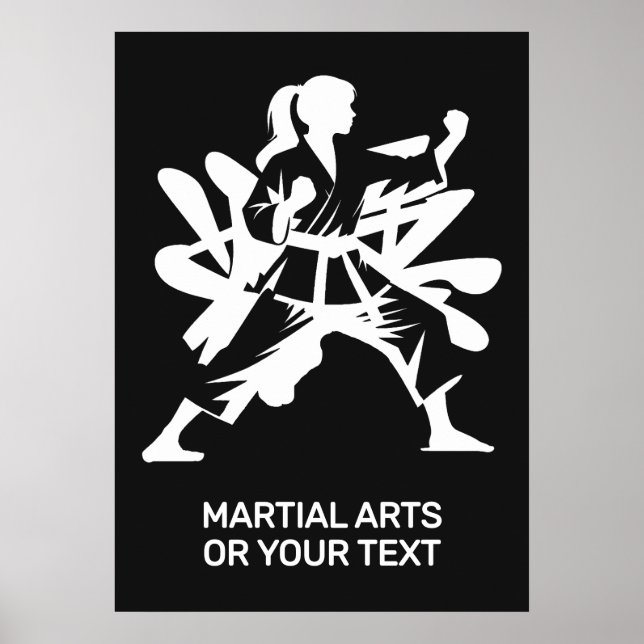 Póster Custom Text & Color Martial Arts (Frente)