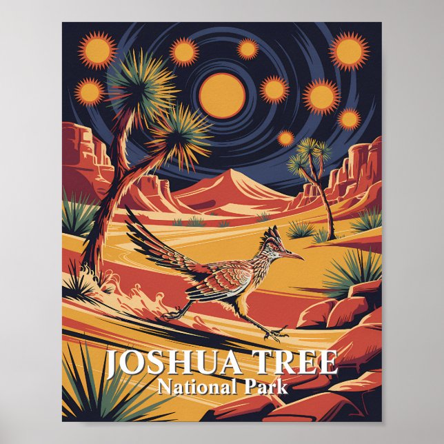 Póster Custom Text Joshua Tree Wildlife Roadrunner Desert (Frente)