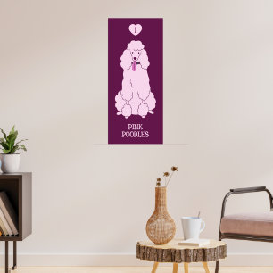Póster Custom Text Pink Poodle