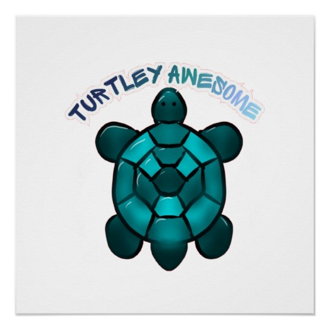 Póster Custom Turtle Cute Pun Funny Animal Gift (Anverso)