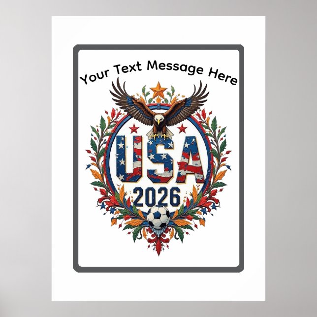 Póster Custom USA National Soccer Bald Eagle Logo (Frente)