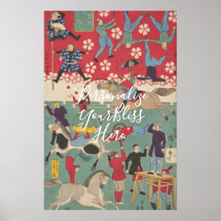 Póster CUSTOM Vintage Japanese Circus Art Print
