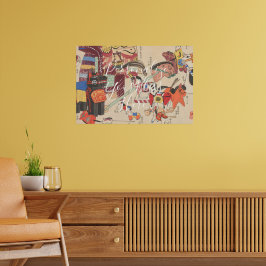 Póster CUSTOM Vintage Japanese Horse Folk Toys Print 