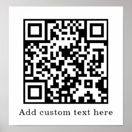 Póster Custom White QR Code | Minimalist Text Display
