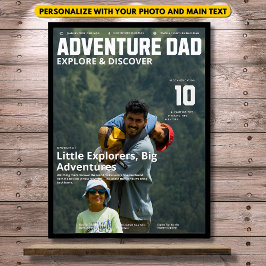 Póster Customizable Adventure Dad Magazine Add Your Photo