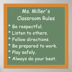 Póster Customizable Classroom Rules Poster