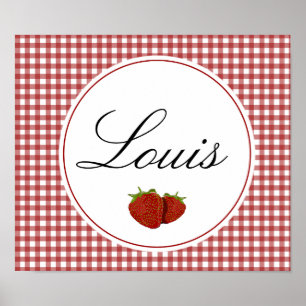 Póster Customizable Cute Strawberry