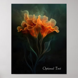 Póster Customizable Ethereal Orange Flower Poster