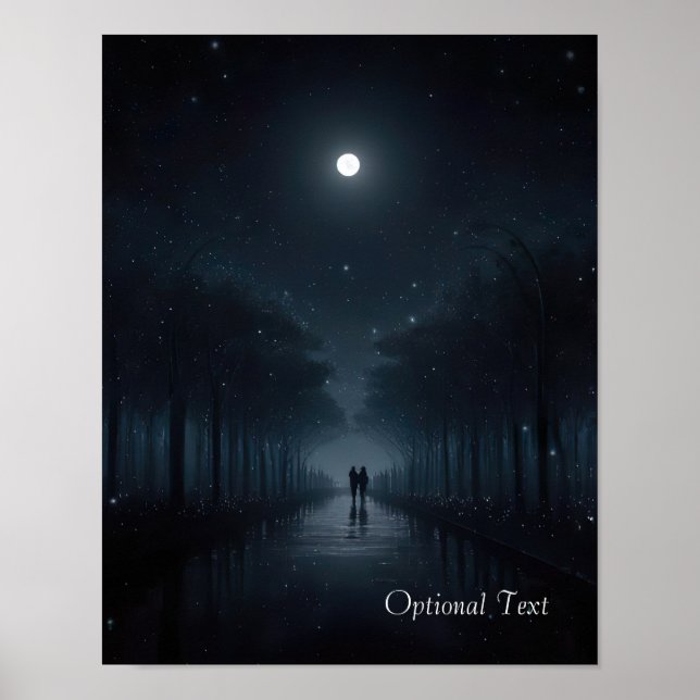 Póster Customizable Midnight Stroll in Moonlight Poster (Frente)