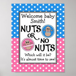 Póster Customizable Nuts or No Nuts gender reveal poster