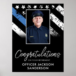 Póster Customizable Police Retirement Photo Party Welcome