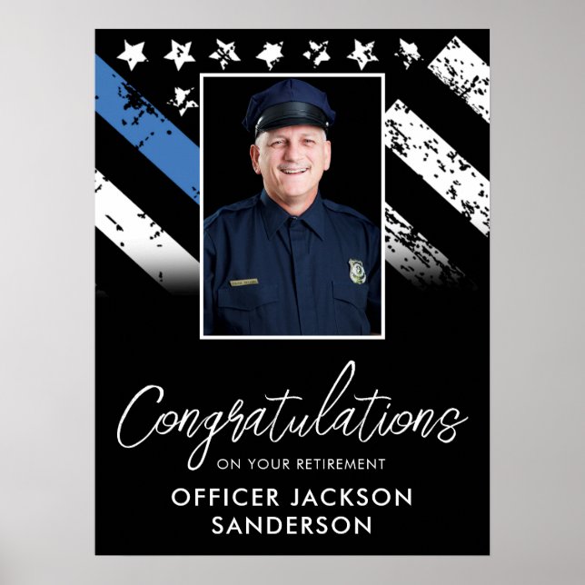 Póster Customizable Police Retirement Photo Party Welcome (Frente)