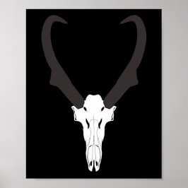Póster Customizable Pronghorn Skull
